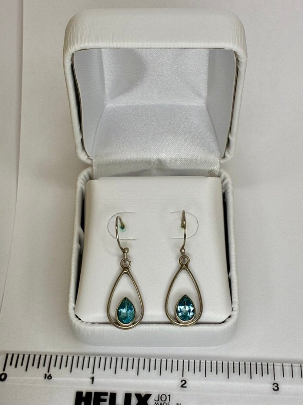Teardrop Aquamarine Silver Earrings